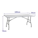 Tavolo Pieghevole Marbueno Grigio 70 x 74 x 180 cm