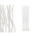 Spanische Wand MJ84091-B Weiß Weidenholz 50 x 182 x 13 cm 4 Sträuße