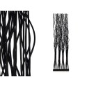 Paravent MJ84091-N Noir Bois de saule 50 x 182 x 13 cm 4 Bouquets