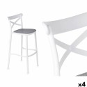 Tabouret PC-175B Blanc Gris polypropylène Rotin 41 x 103 x 52,5 cm (4 Unités)