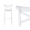 Tabouret PC-175B Blanc Gris polypropylène Rotin 41 x 103 x 52,5 cm (4 Unités)