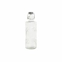 Garrafa DKD Home Decor Cristal Cinzento Transparente Aço inoxidável (9 x 9 x 28.3 cm) (1 L)