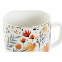 Tazza DKD Home Decor Porcellana Azzurro Arancio (380 ml) (12 x 8,5 x 9,5 cm)