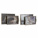 Tabuleiro DKD Home Decor 40,5 x 30 x 6,5 cm Multicolor Madeira MDF (2 Unidades)