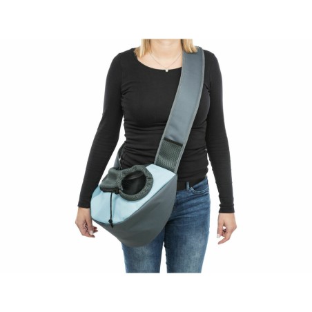 Mala a tira colo para animais de estimação Trixie Sling Azul Claro Cinzento claro Poliéster 5 × 25 × 18 cm