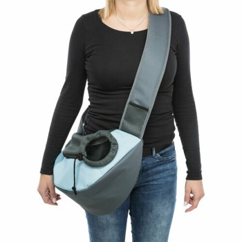Mala a tira colo para animais de estimação Trixie Sling Azul Claro Cinzento claro Poliéster 5 × 25 × 18 cm