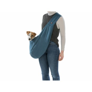 Mala a tira colo para animais de estimação Trixie Soft Azul Cinzento claro Poliéster Algodão 22 × 20 × 60 CM