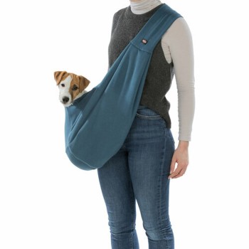 Mala a tira colo para animais de estimação Trixie Soft Azul Cinzento claro Poliéster Algodão 22 × 20 × 60 CM