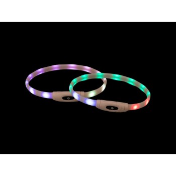 Collar LED para Mascotas Trixie Multicolor Silicona Plástico
