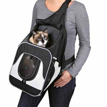 Mochila para animais de estimação Trixie Savina Preto Cinzento Poliéster 30 × 33 × 26 CM