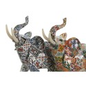 Figura Decorativa Home ESPRIT Multicolor Elefante Mediterráneo 16 x 7 x 17 cm (2 Unidades)