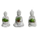 Planta Decorativa Home ESPRIT Polietileno Cimento Buda Oriental 10,5 x 8 x 16 cm (3 Unidades)
