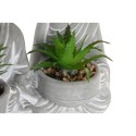 Planta Decorativa Home ESPRIT Polietileno Cimento Buda Oriental 10,5 x 8 x 16 cm (3 Unidades)