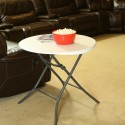 Mesa Dobrável Lifetime Branco Redonda Aço Plástico 83 x 73,5 cm