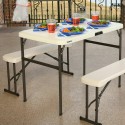 Table set with chairs Lifetime Cream 106 x 61 x 74 cm