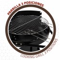 Barbecue a Carboni con Ruote Aktive Textilene 42 x 76,5 cm Nero