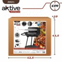 Barbecue a Carboni con Ruote Aktive Textilene 42 x 76,5 cm Nero