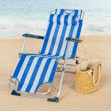 Tumbona reclinable Aktive textileno Aluminio Azul Blanco 153 x 47 x 33 cm