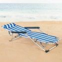 Tumbona reclinable Aktive textileno Aluminio Azul Blanco 153 x 47 x 33 cm
