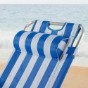Espreguiçadeira reclinável Aktive textileen Alumínio Azul Branco 153 x 47 x 33 cm