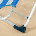 Tumbona reclinable Aktive textileno Aluminio Azul Blanco 153 x 47 x 33 cm