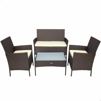 Meubles de jardin Aktive Rotin Noir 4 Pièces