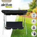 Cadeira de baloiço Aktive 3 lugares Preto 180 x 107 x 160 cm