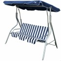 Balancelle Aktive 3 places Bleu Blanc 180 x 107 x 160 cm