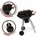 Barbacoa de Carbón con Ruedas Aktive Textilene 57 x 86 cm Negro