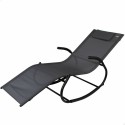 Tumbona Aktive Negro Acero textileno 172 x 53 x 75 cm