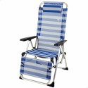Chaise longue inclinable Colorbaby Textilène Aluminium Bleu Blanc 149 x 49 x 78 cm