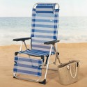Espreguiçadeira reclinável Colorbaby textileen Alumínio Azul Branco 149 x 49 x 78 cm