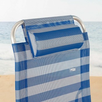 Liegestuhl Colorbaby Textilene Aluminium Blau Weiß 149 x 49 x 78 cm