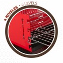 Barbacoa de Carbón con Ruedas Aktive Acero Plástico 66 x 44 x 85 cm Rectangular Rojo