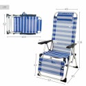Espreguiçadeira reclinável Colorbaby textileen Alumínio Azul Branco 149 x 49 x 78 cm