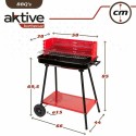 Churrasqueira a Carvão com Rodas Aktive Aço Plástico 66 x 44 x 85 cm Retangular Vermelho