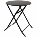 Mesa Dobrável Aktive Redonda Preto Aço 60 x 70 cm