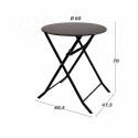 Mesa Dobrável Aktive Redonda Preto Aço 60 x 70 cm