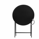 Mesa Dobrável Aktive Redonda Preto Aço 60 x 70 cm