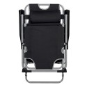 Reclining lounder Aktive Polyester 600D Steel Black 177 x 47 x 34 cm
