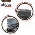 Barbecue a Carboni con Ruote Aktive 51 x 51 x 82 cm Nero