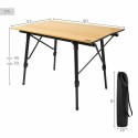 Mesa Plegable Aktive 90 x 70 x 57 cm De acampada Negro Marrón Aluminio