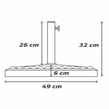 Base para Sombrilla Aktive 14 Kg Negro Acero Poliresina 49 x 32 cm