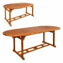 Expandable table Aktive Acacia Extendable Oval 200 x 100 x 74 cm