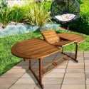 Mesa Extensible Aktive Madera de acacia Extensible Ovalada 200 x 100 x 74 cm