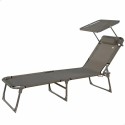 Sun-lounger Colorbaby Foldable Parasol Grey 193 x 53 x 30 cm