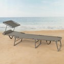 Sun-lounger Colorbaby Foldable Parasol Grey 193 x 53 x 30 cm