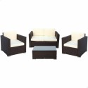 Muebles de Jardín Aktive Negro Crema 128 x 72 cm