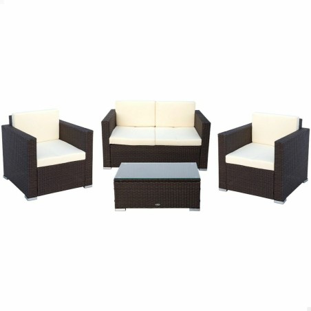 Muebles de Jardín Aktive Negro Crema 128 x 72 cm