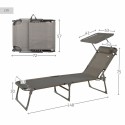 Tumbona Colorbaby Plegable Parasol Gris 193 x 53 x 30 cm
